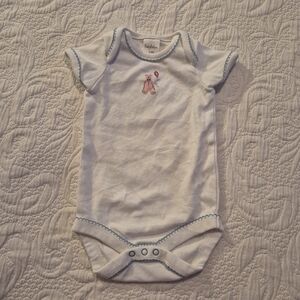 Baby Boden girls 3-6 months bear undershirt bodysuit white VGUC
